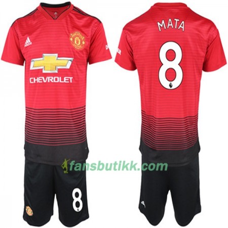 Fotballdrakt Manchester United Juan Mata 8 Barn Hjemmetrøye 2018-2019 Kortermet
